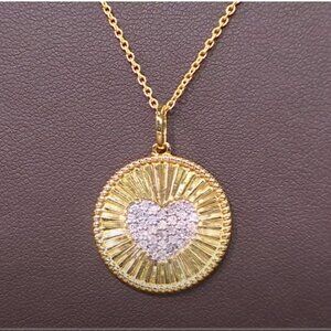 Rarities Carol Brodie Gold Plated 1/4ctw Diamond Heart Pendant w/Chain NWT